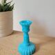 Blue opaline candle holder