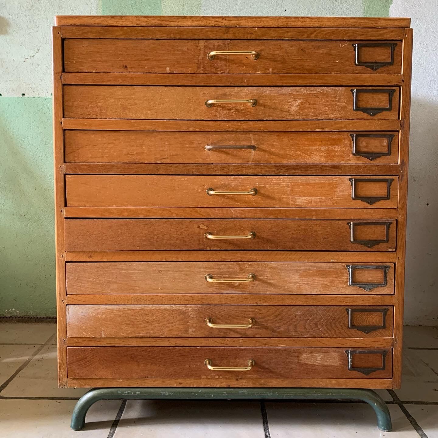 Old art school furniture with drawers