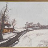 Painting „The Winterscape”, Scandinavian design, 1960s