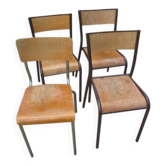 Set of 4 old school chairs