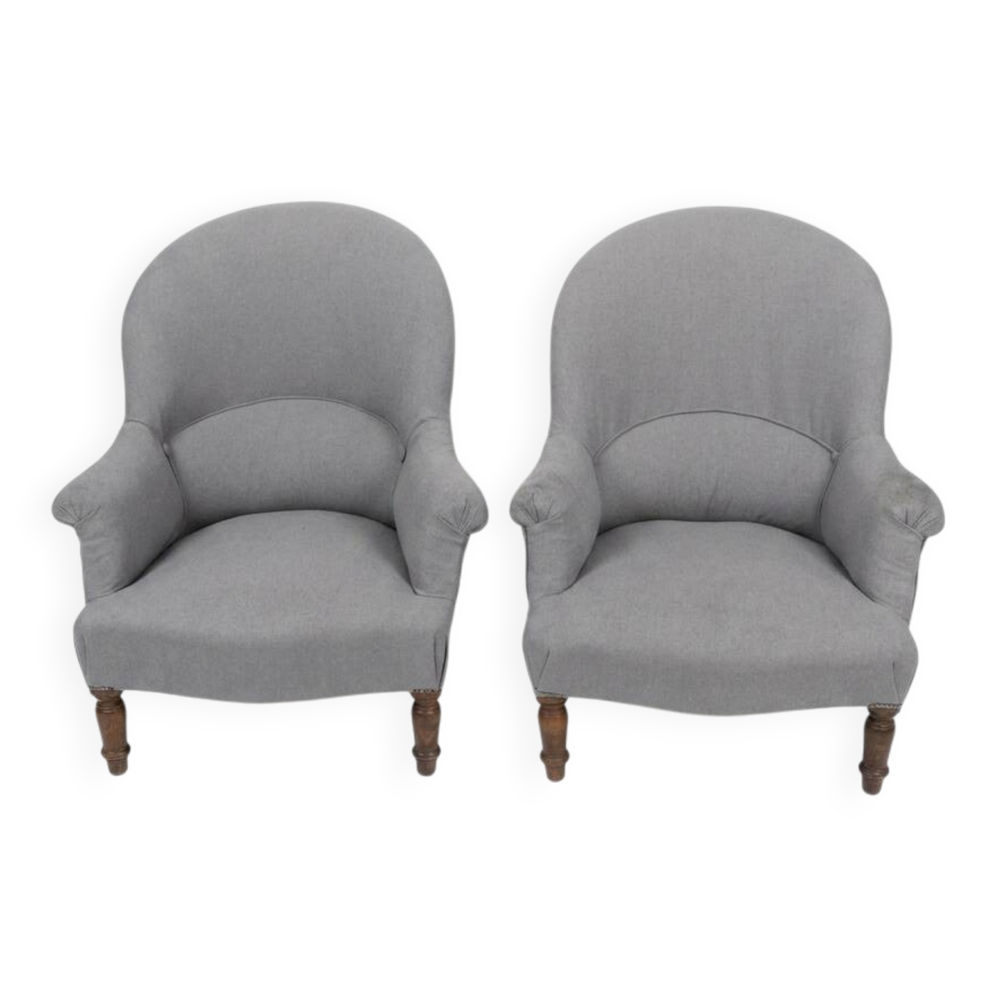 Paire de fauteuils crapaud Napoléon III