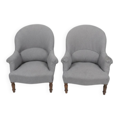 Paire de fauteuils crapaud Napoléon III
