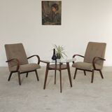 Pair of grey mottled armchairs by Jaroslav Smidek for TON Bystrice