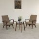 Pair of grey mottled armchairs by Jaroslav Smidek for TON Bystrice