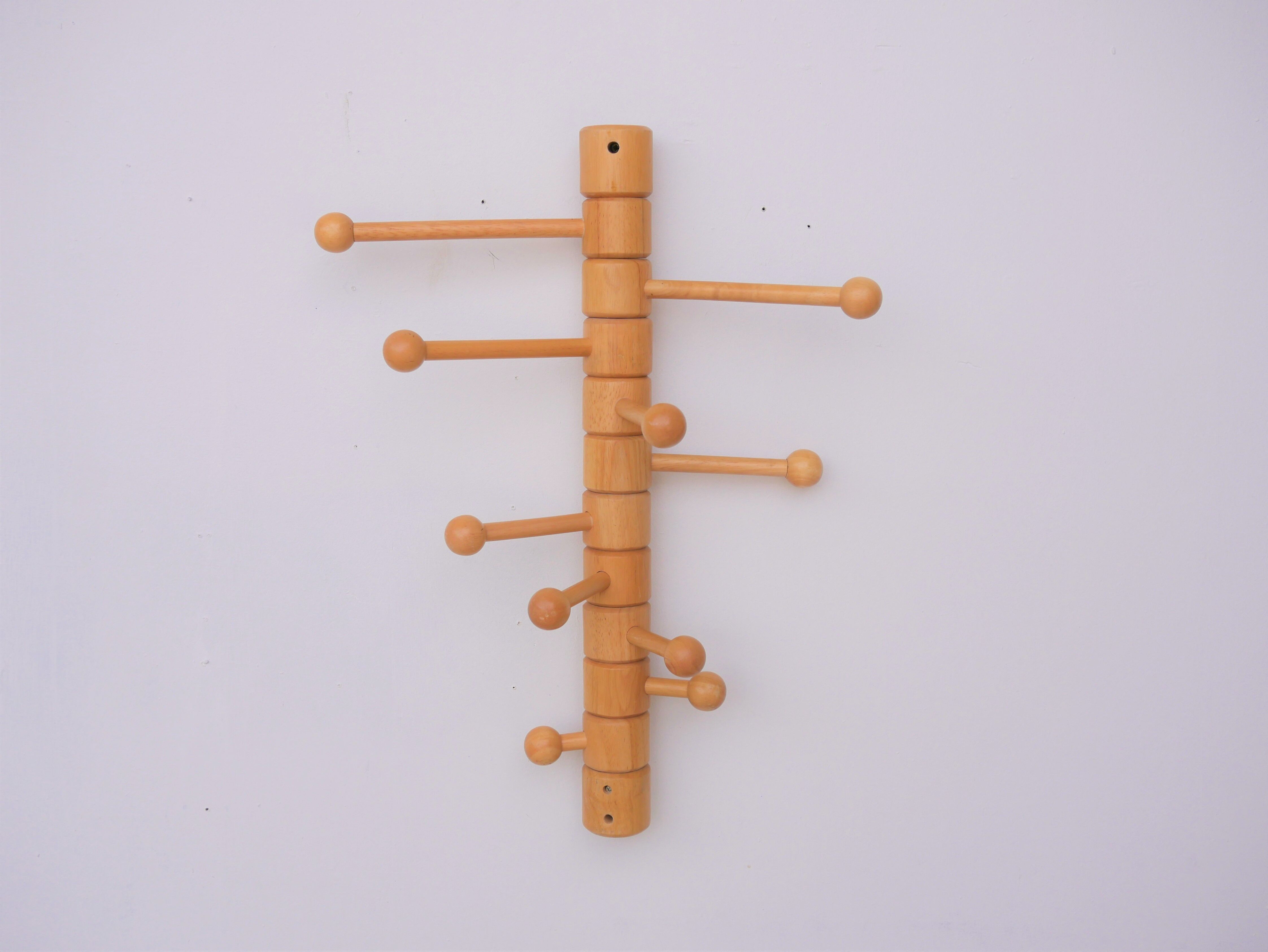 Vintage wooden wall coat holder
