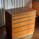 Lacquered elm burl chest of drawers by Jean Claude Mahey, 1970s.