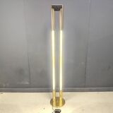 Vintage brass tube light floor lamp, 1980s