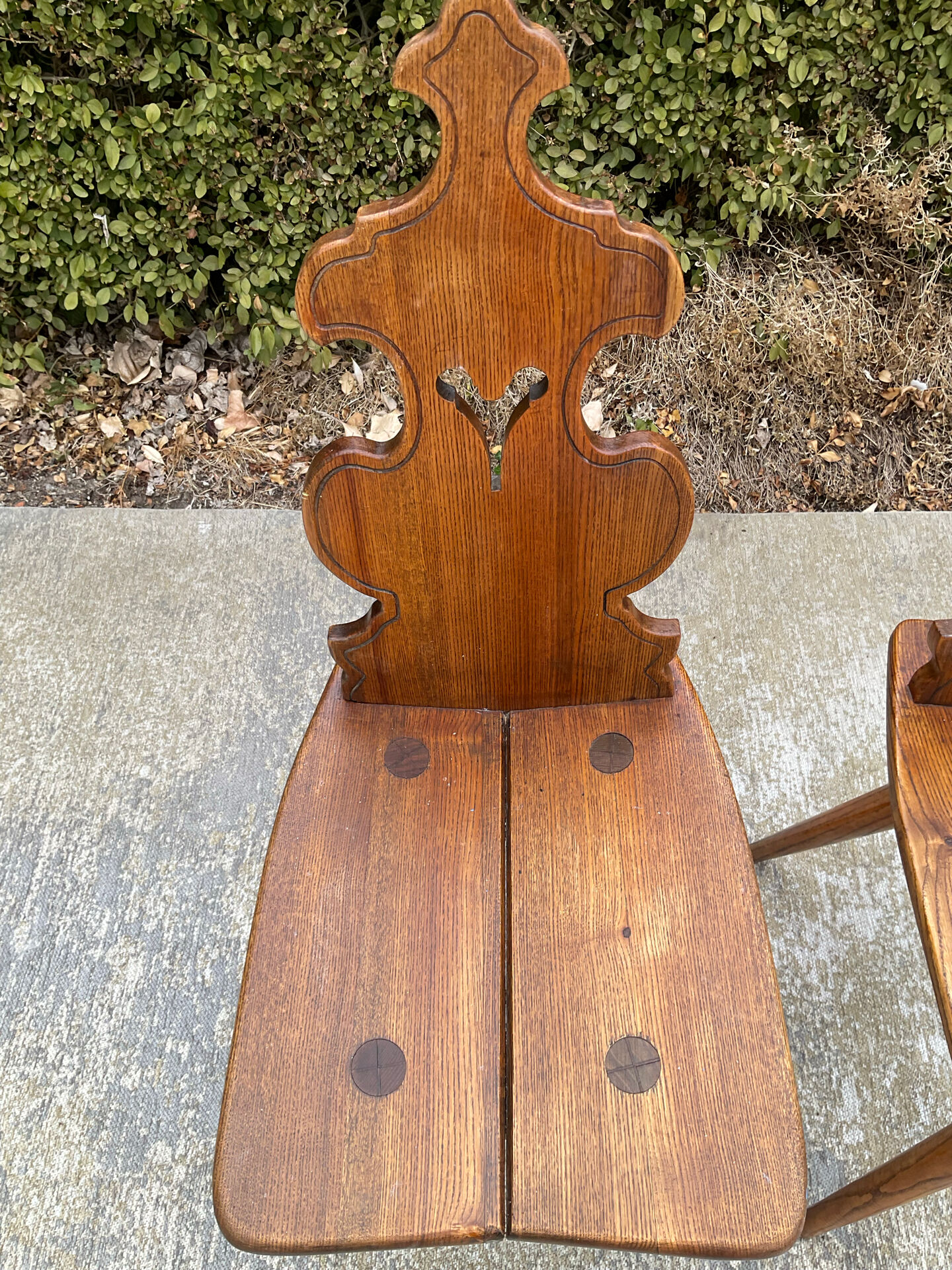 Pair of vintage Tyrolean chairs in solid wood