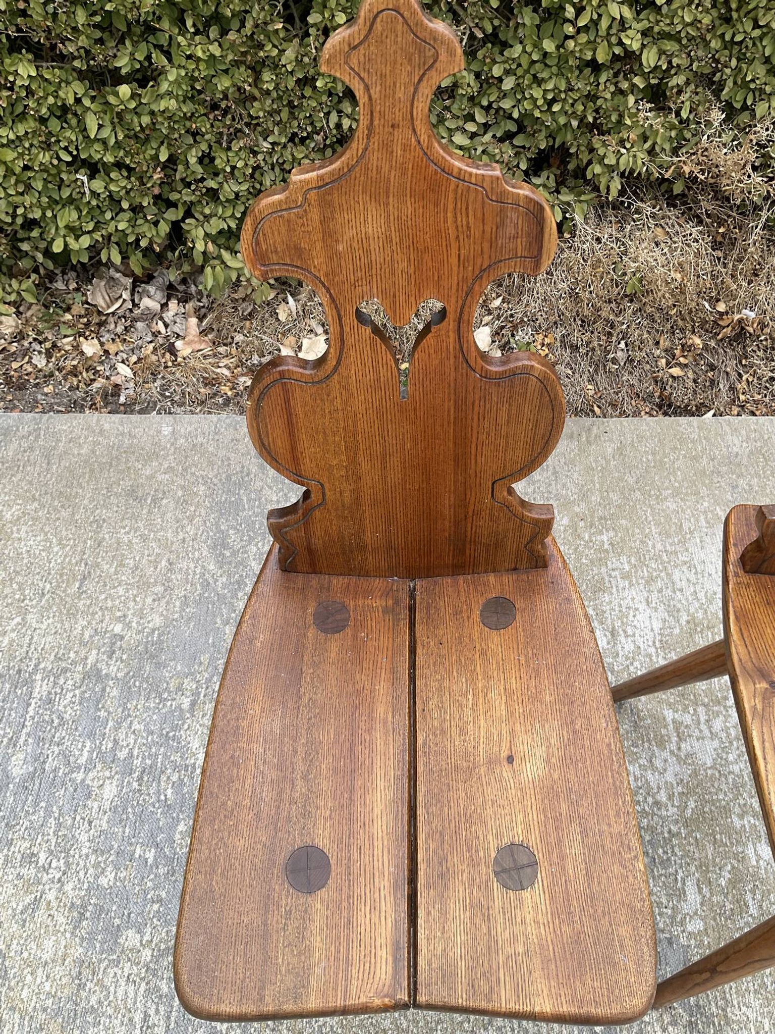 Pair of vintage Tyrolean chairs in solid wood