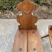 Pair of vintage Tyrolean chairs in solid wood