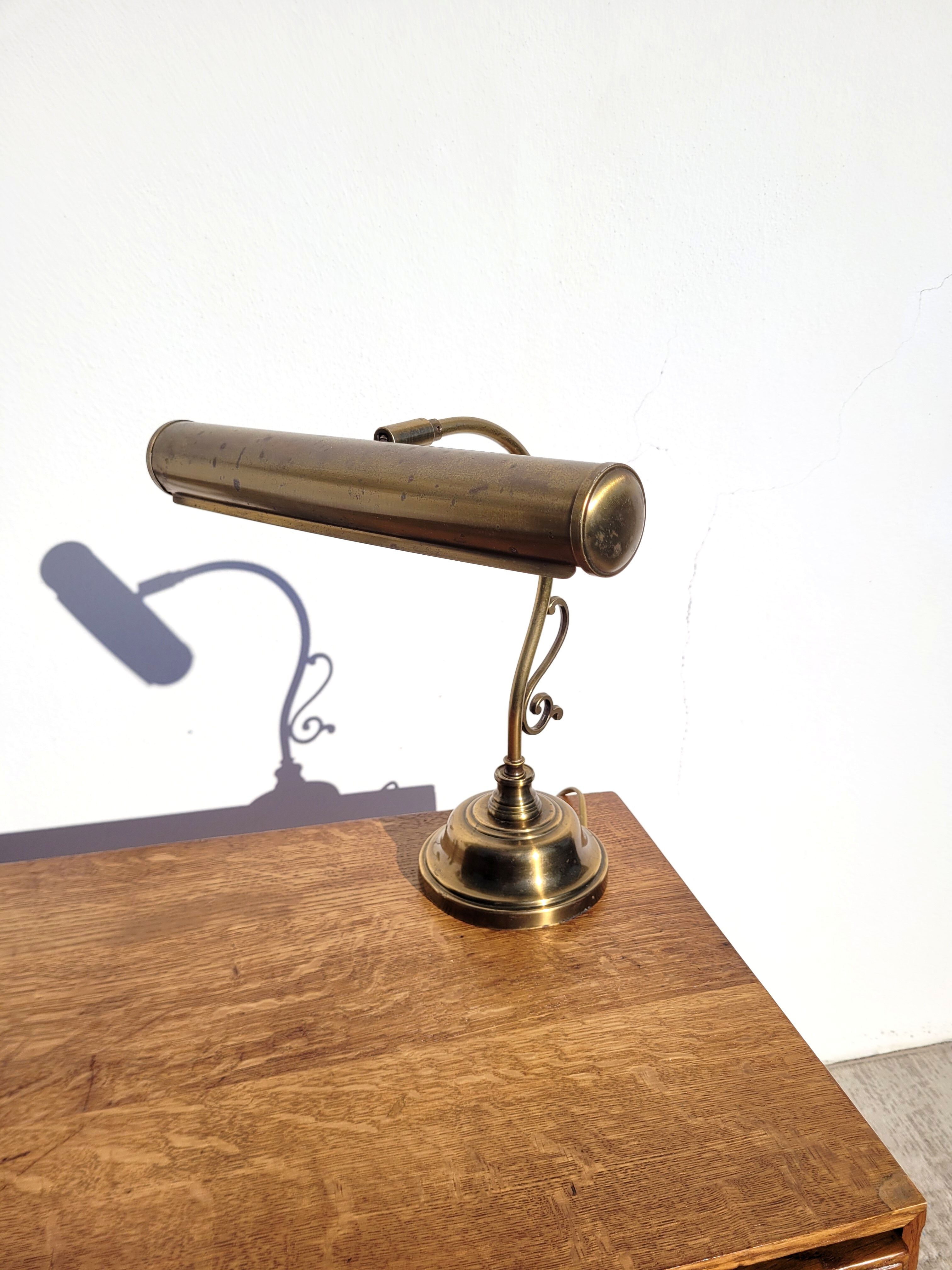 Banker desk lamp brass piano