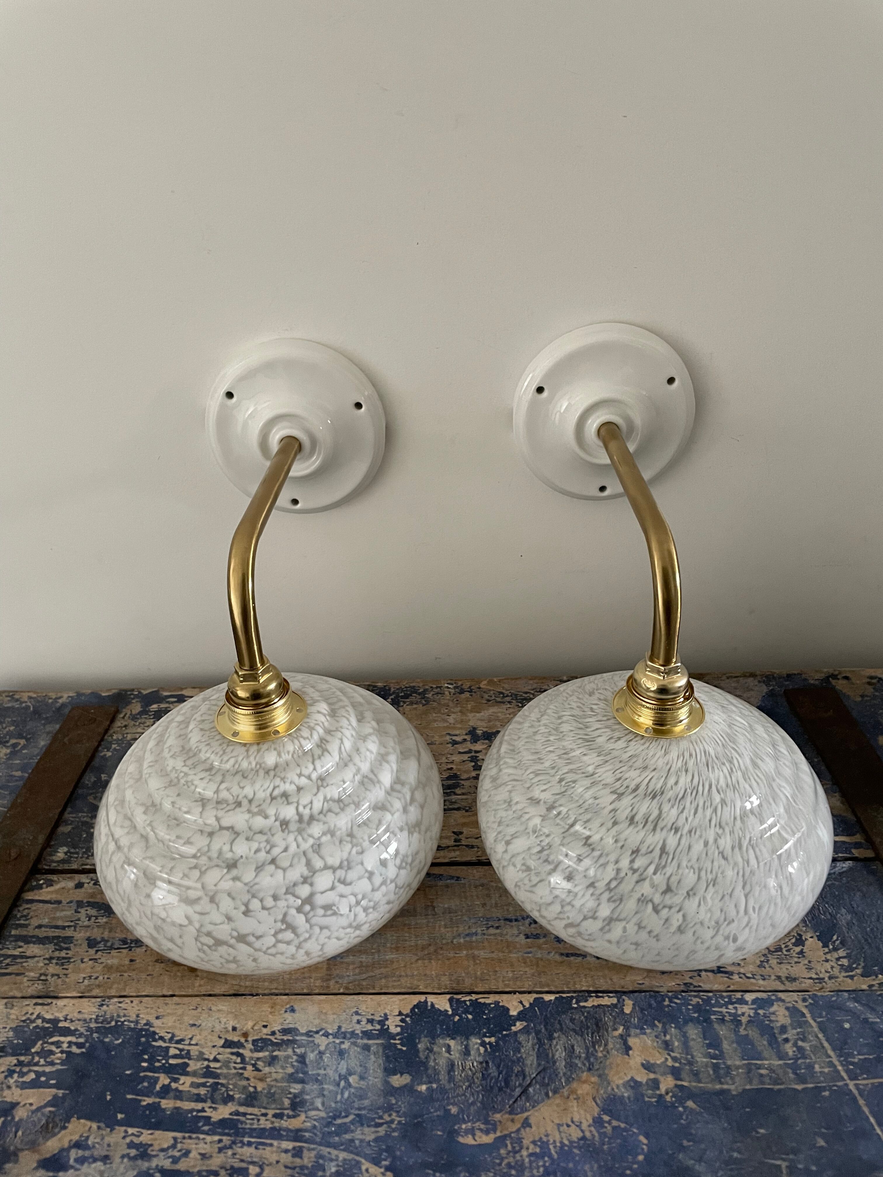 Pair of white vintage sconces