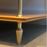 Three-level console in sycamore and brass Maison Jansen
