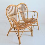1960s vintage rattan canapé / bench