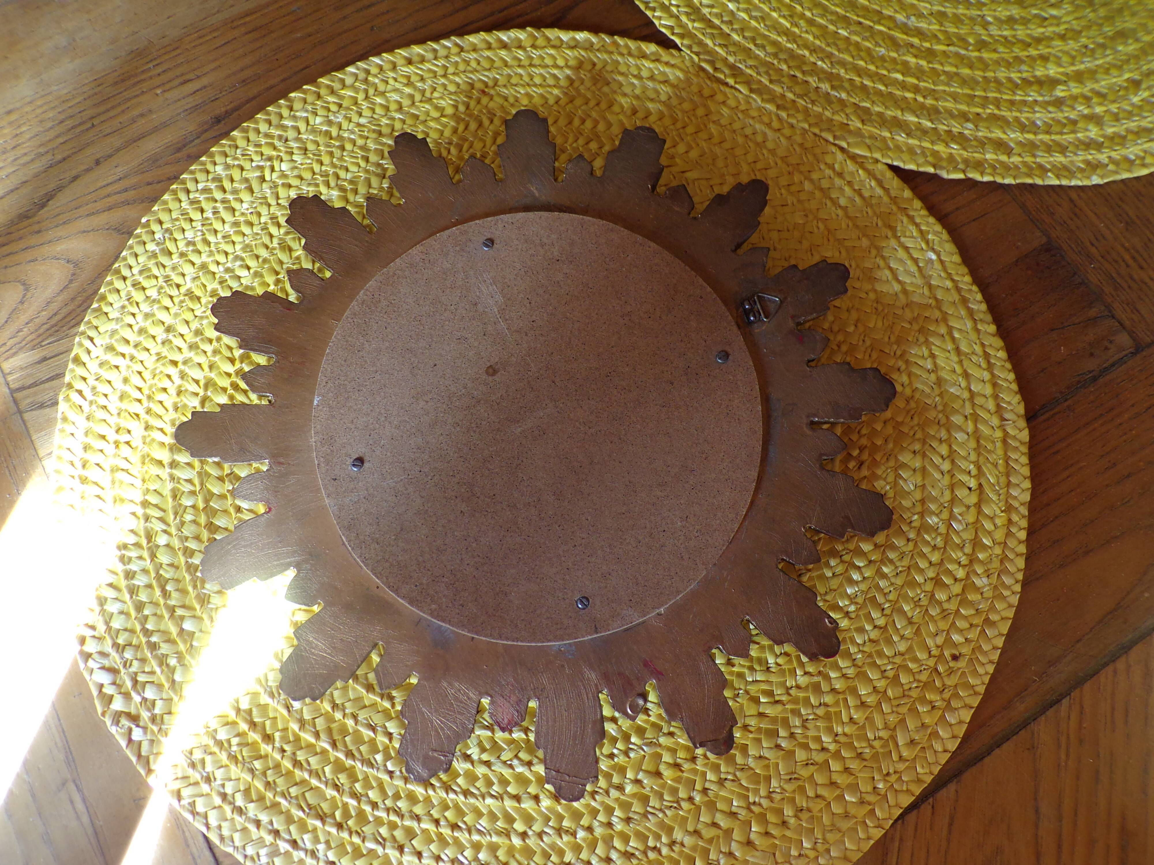 Golden wooden and stucco mirror, France 60s 25cm