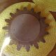 Golden wooden and stucco mirror, France 60s 25cm