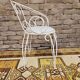 Garden armchair or terrace wrought iron white Montmartre style 60 year
