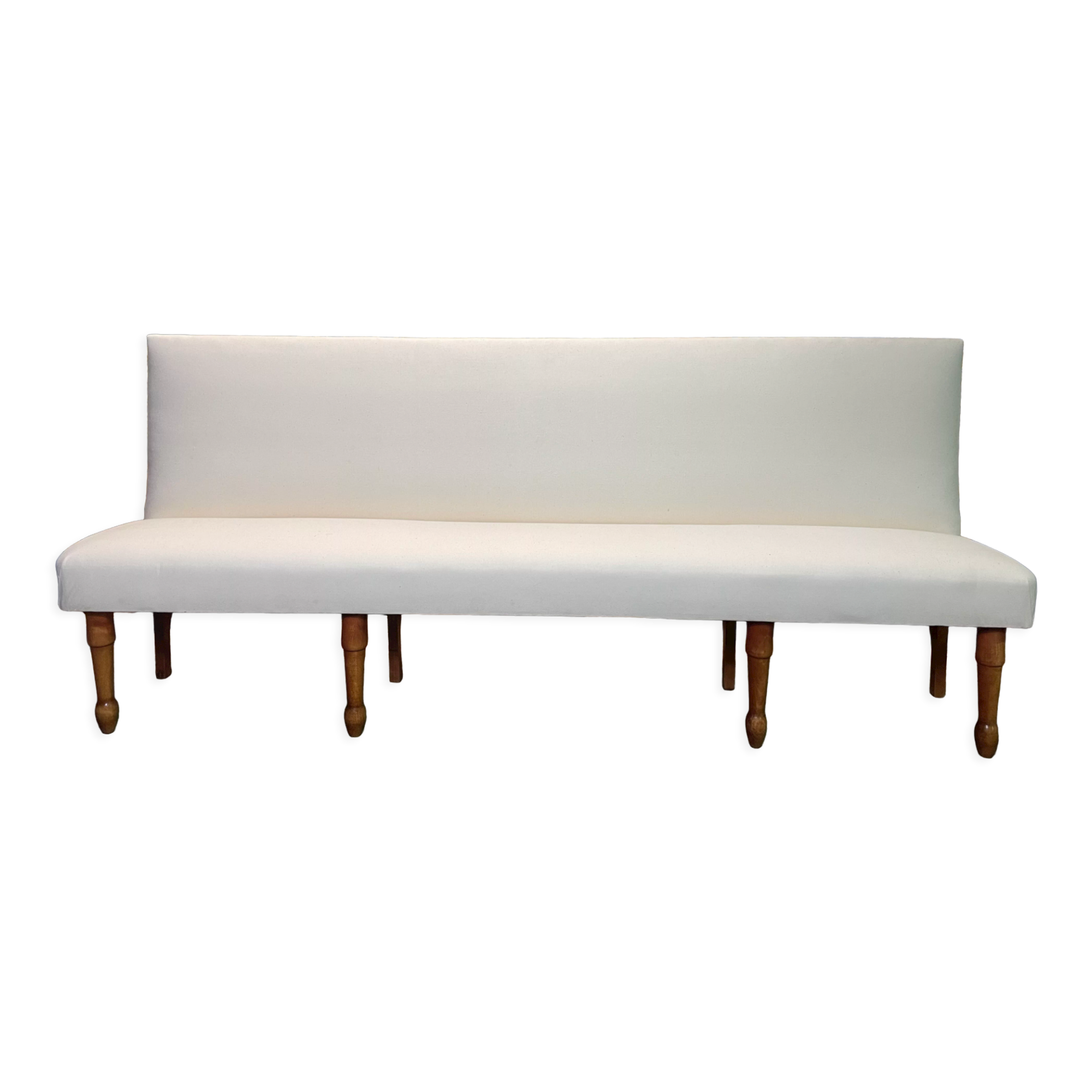 Restored brasserie bistro bench