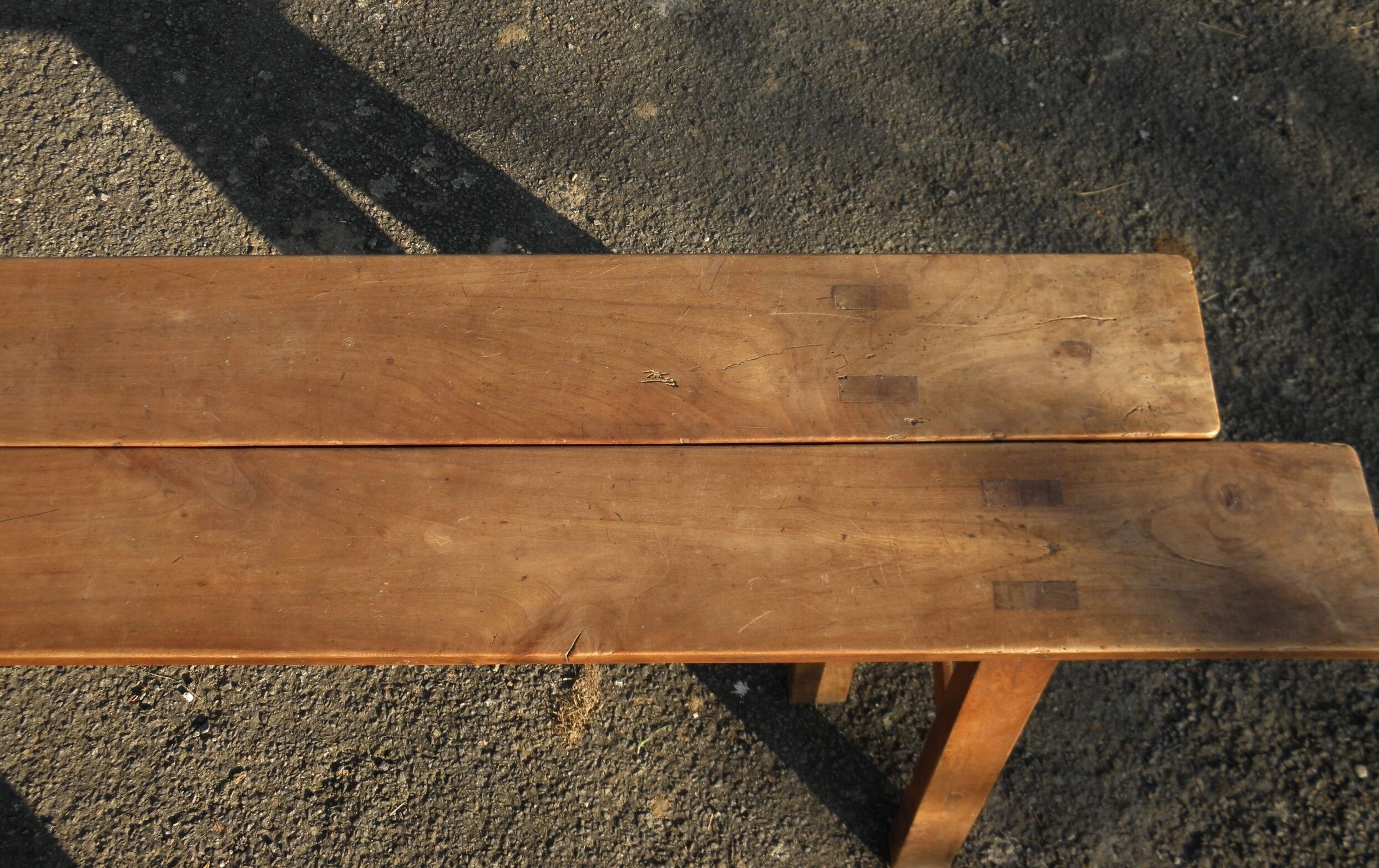 Pair of cherry farm benches