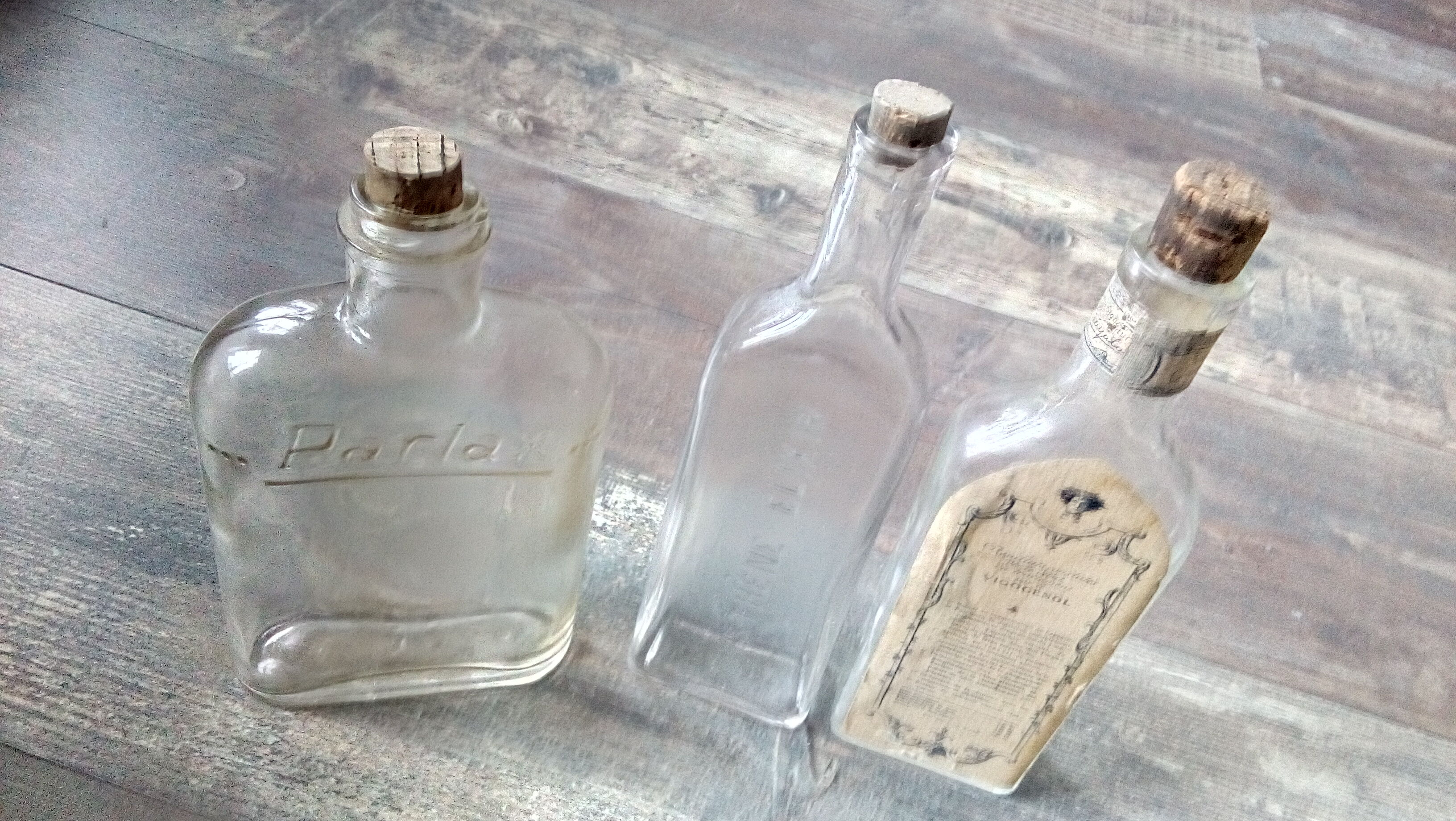 Lot of 3 old pharmaceutical vials