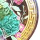 Slurry plate Choisy le Roi: Leaves and flowers bound by a ribbon