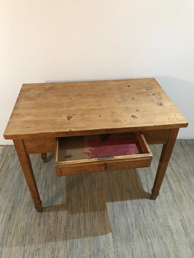 Firm table desk in raw solid oak vintage
