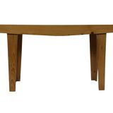Vintage pinewood side table 60s handmade side table minimalist design
