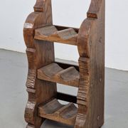 Vintage Dutch Brutalist Oak Wine Rack, 1950s