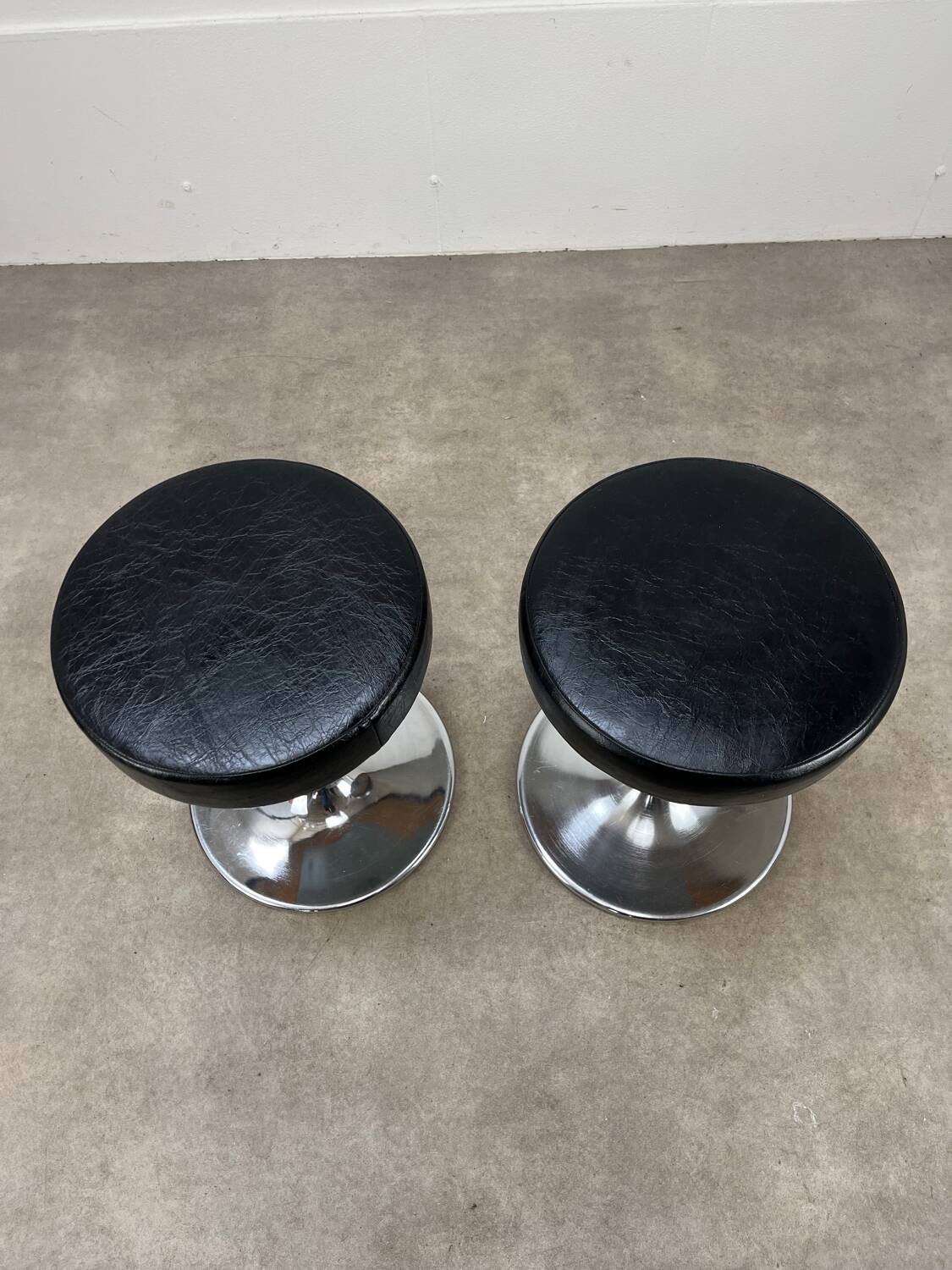 2 tulip-legged stools, 1970s