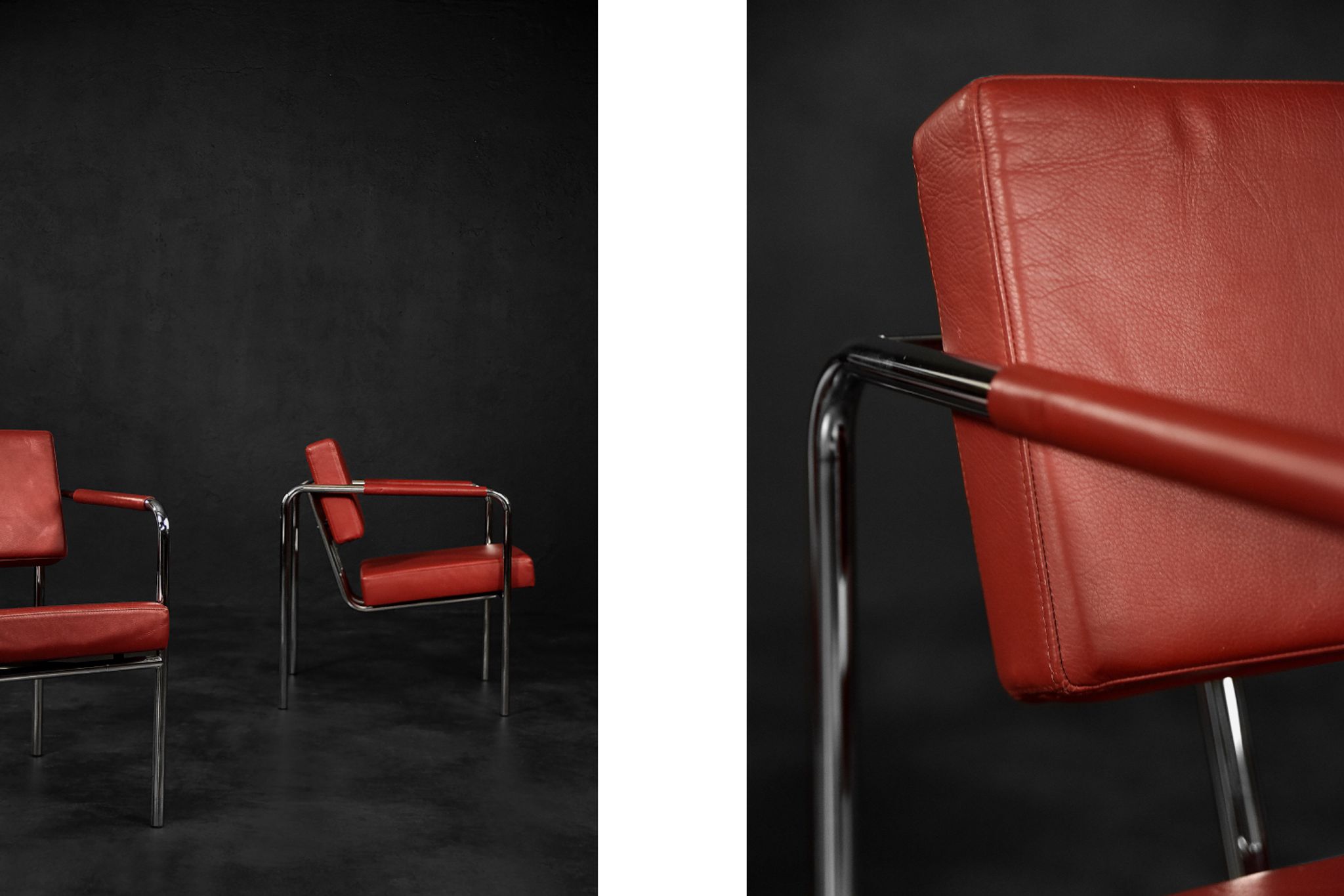 Fauteuils scandinaves bauhaus chrome