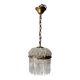 Brass hot air balloon pendant light with crystal drops