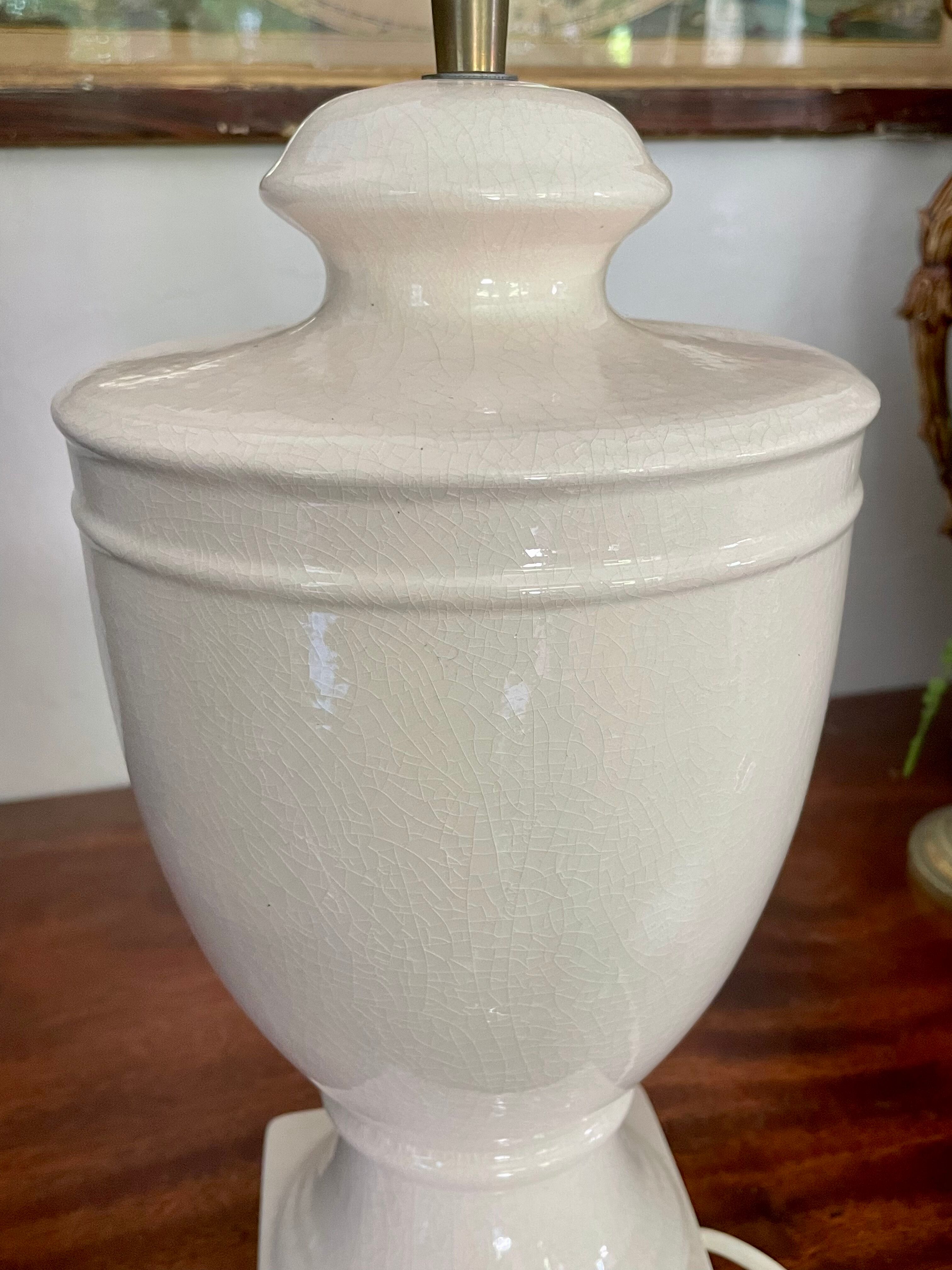Vintage cracked ceramic lamp foot
