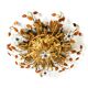 Large gilt Italian ceiling lamp from the 1960s by Banci Firenze with 9 sock