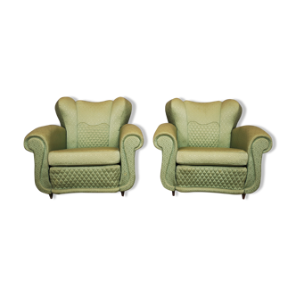 Fan-shaped armchairs set of 2