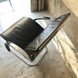 Gisberger chrome leather armchairs circa 1980