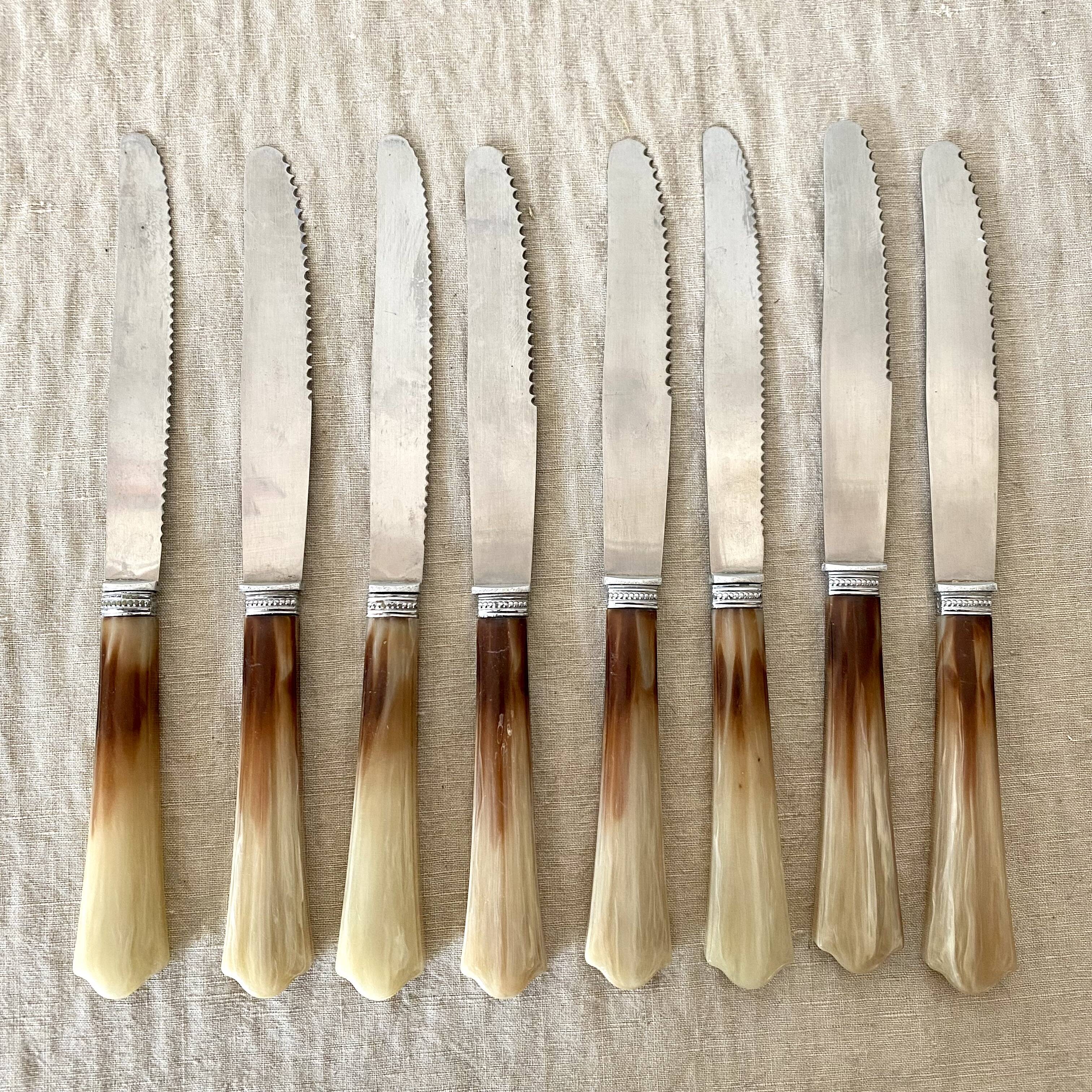 Couteaux ancien en inox et résine