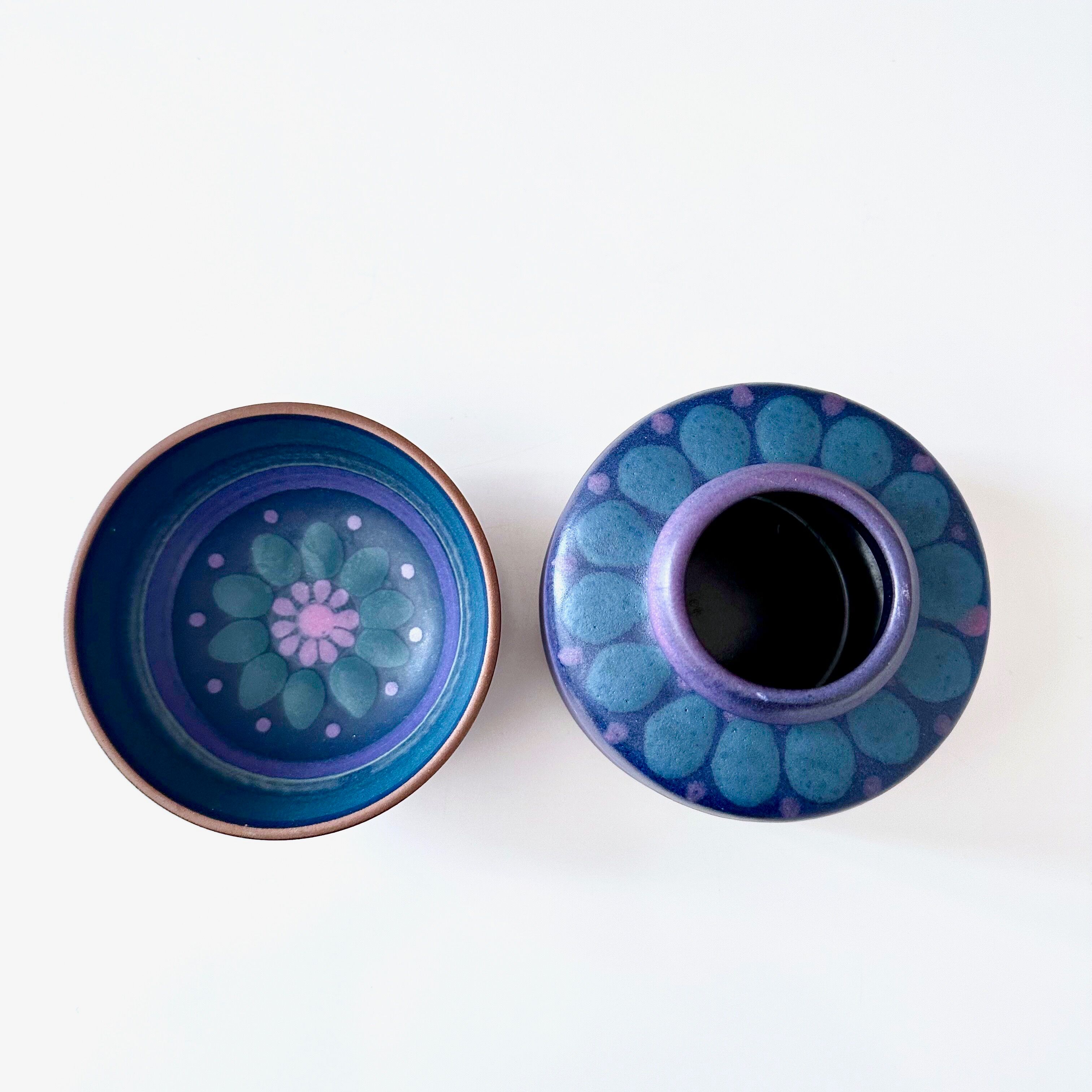 Ceramic bowl and vase Kupfermühle Germany KMK Viola 80s