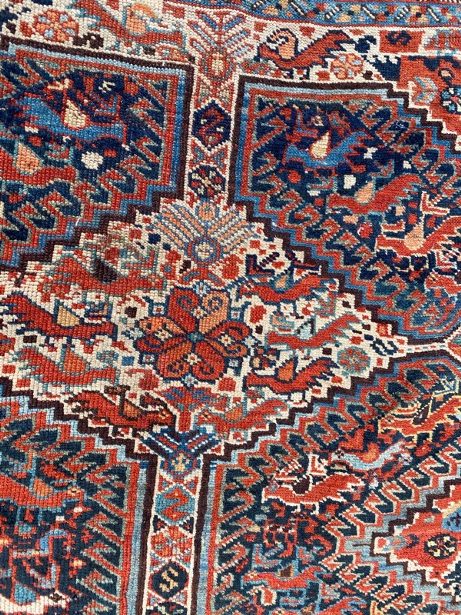 Ancient persian ghashghai carpet 130x182 cm