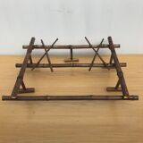 Porte manteau ancien à 5 patères en bambou vintage