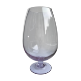 Vase en verre soufflé lilas années 70