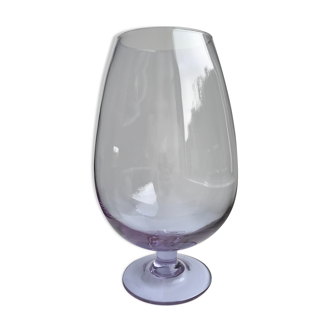 Vase en verre soufflé lilas années 70