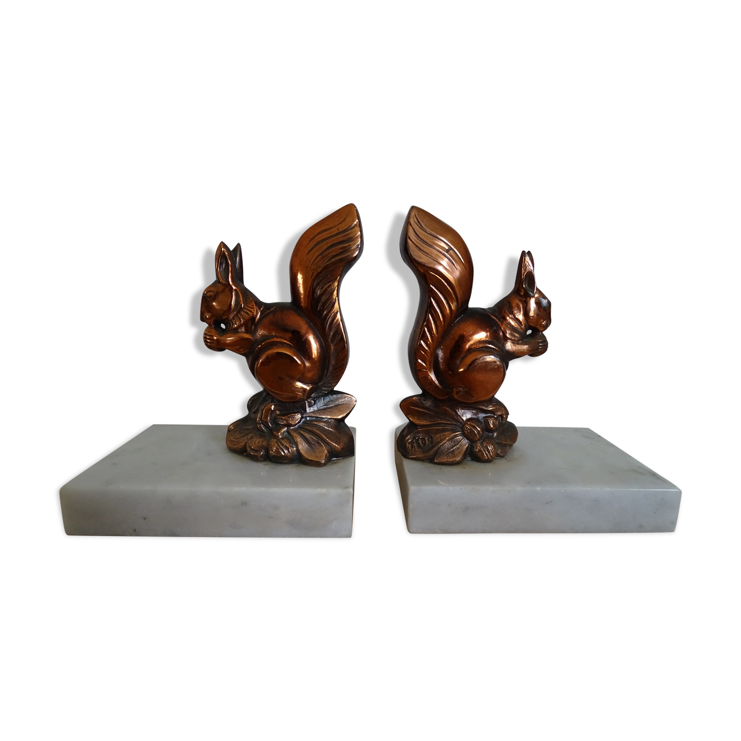 Pair of bookends signed Tedo