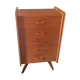 Commode 5 tiroirs en chene blond.