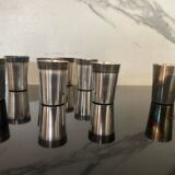 8 vintage silver-plated metal glasses