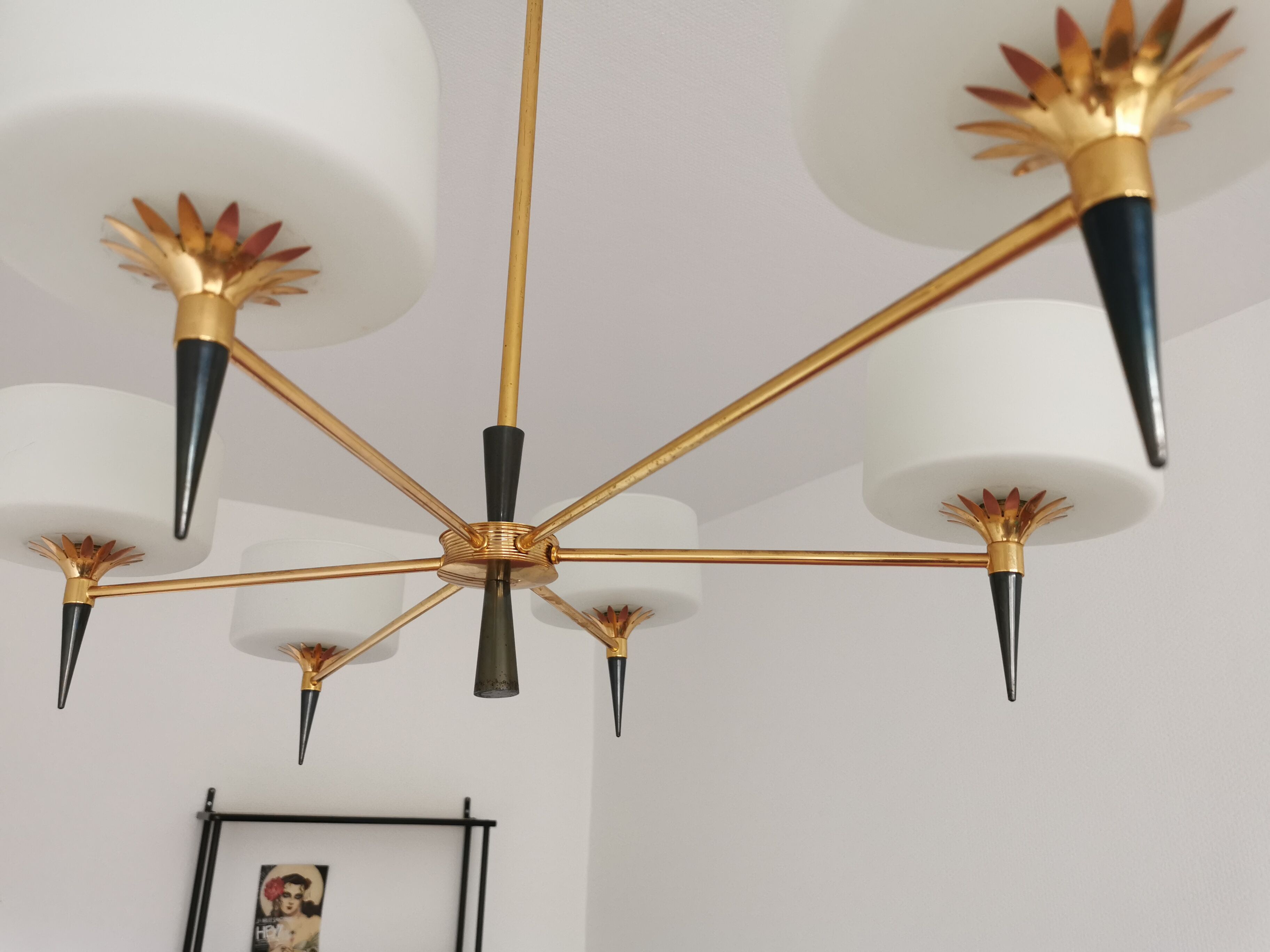Chandelier 1950 modernist design arlus lunel