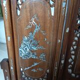Wood and mother-of-pearl fireplace screen Indochina