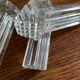 Set of 12 knife doors in vintage art deco glass