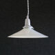 White smooth opaline glass pendant light - supplied with porcelain socket, cable and white bracket