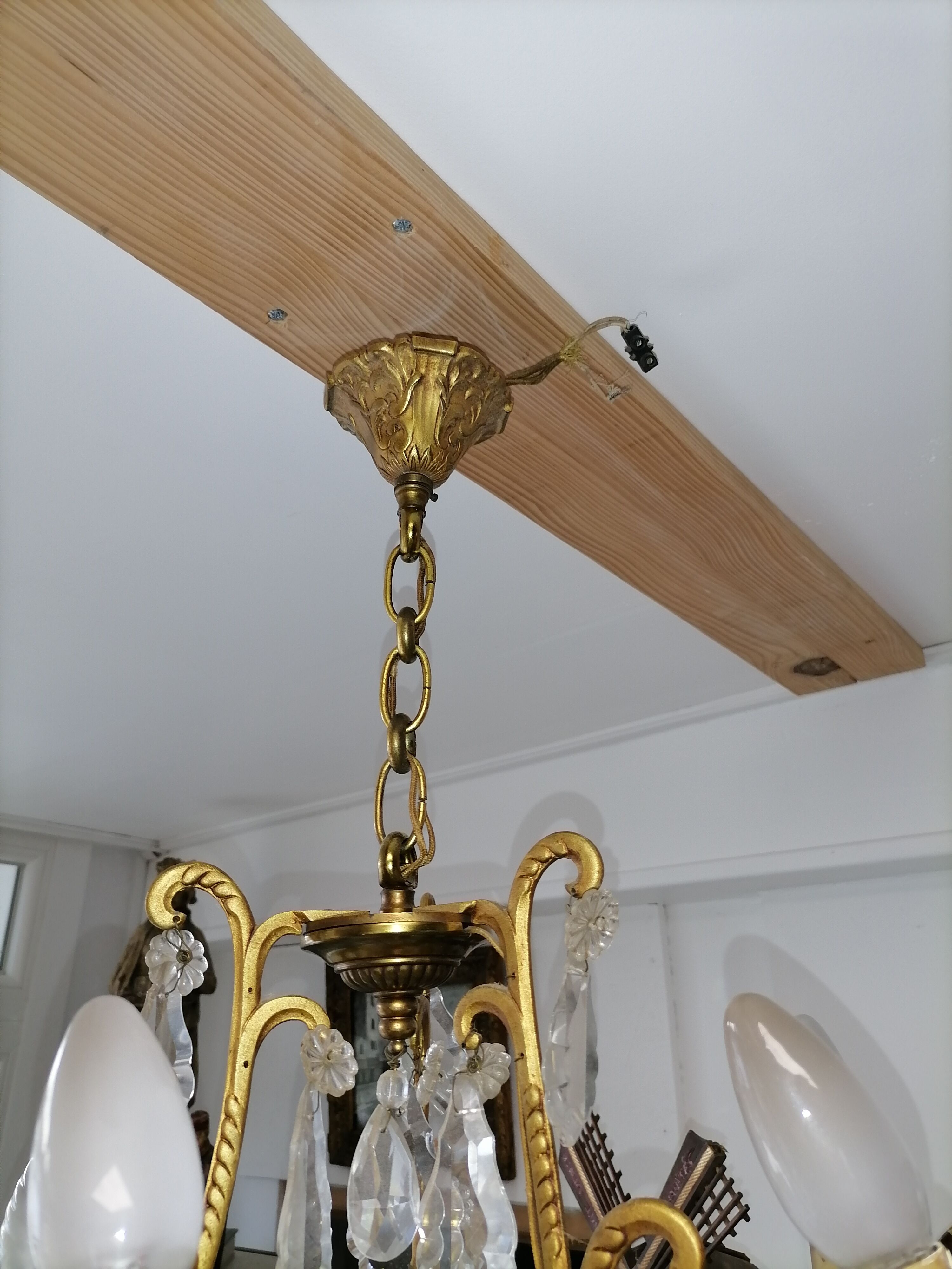 Chandelier pampilles 6 branches