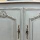 Louis XV style sideboard in cherry wood, revamped with Versailles parquet flooring